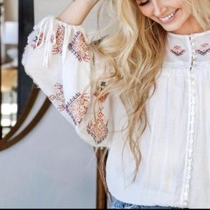 🆕Free People Embroidered Blouse